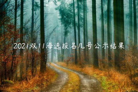 2021雙11海選報(bào)名幾號(hào)公示結(jié)果